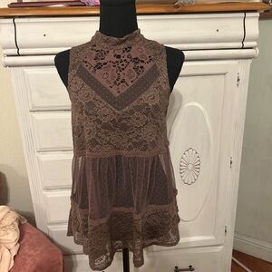 Maurices Brown Lace Women's Blouse